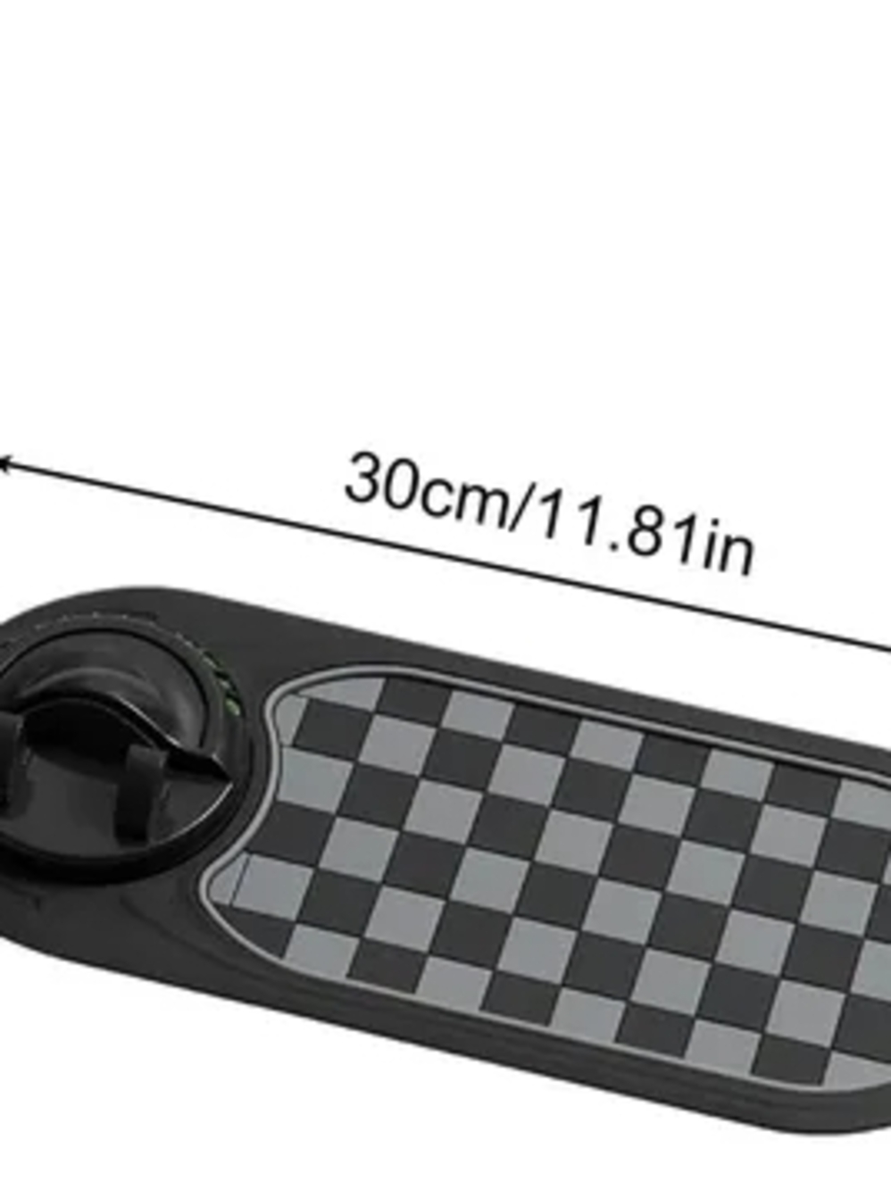 Universal Car Cup Holder Tray with Checker Mat - Black/Gray